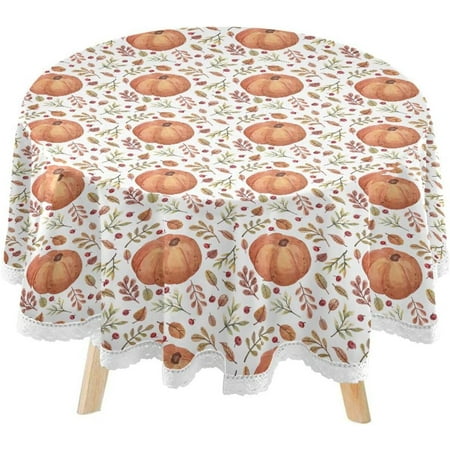 Hyjoy Pumpkin Leaves Round Tablecloth 60inch Indoor Wrinkle Free Watercolor Fall Circular Lace Table Cover Washable for Kitchen Party BBQ Dining Decor
Hyjoy Pumpkin Leaves Round Tablecloth 60inch Indoor Wrinkle Free Watercolor Fall Circular Lace Table Cover Washable for Kitchen Party BBQ Dining Decor