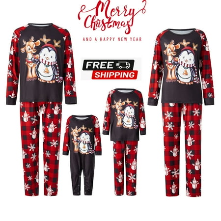 Christmas Pajamas For Family Christmas Cartoon Elk Print