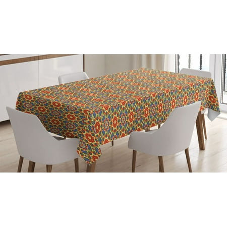 Geometric Tablecloth Floral Pattern Warm Tones Abstract Culture Inspired Ethic Tribal Motifs Rectangle Satin Table Cover Accent for Dining Room and Kitchen 60 X 84 Multicolor by Ambesonne
Geometric Tablecloth Floral Pattern Warm Tones Abstract Culture Inspired Ethic Tribal Motifs Rectangle Satin Table Cover Accent for Dining Room and Kitchen 60 X 84 Multicolor by Ambesonne