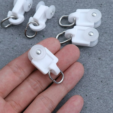 100 Pcs Curtain Tack Roller Curtain Rail Pulley Track Curtain Pulley with Hook