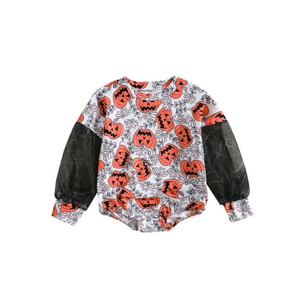 Qtinghua Infant Baby Girls Halloween Clothes Casual Mesh Pumpkin Print Long Sleeve Jumpsuit Romper White 12-18 Months
Qtinghua Infant Baby Girls Halloween Clothes Casual Mesh Pumpkin Print Long Sleeve Jumpsuit Romper White 12-18 Months