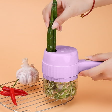 

Muti-Function Portable Electric Vegetable Cutter Set Food Electric Chopper Portable Mini Electric Food Blende Apply To Meat Garlic Pepper Chili Celery