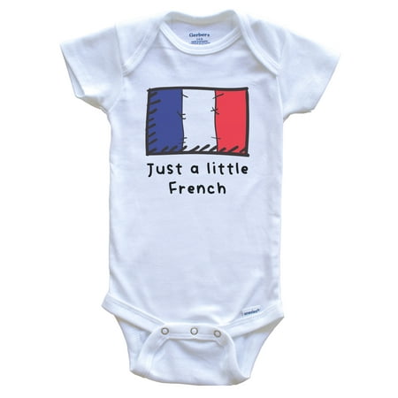 Just A Little French Funny Cute France Flag Baby Bodysuit