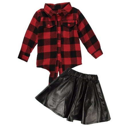 Fanvereka Spring/ Autumn Little Girls 2PCS Long Sleeve Plaid Top+Solid Color Short Skirt Outfit Set
Fanvereka Spring/ Autumn Little Girls 2PCS Long Sleeve Plaid Top+Solid Color Short Skirt Outfit Set
