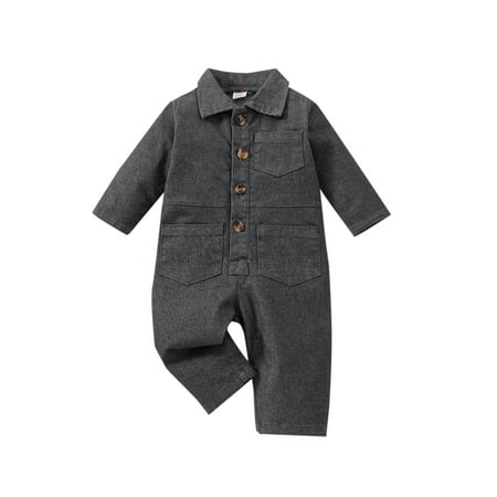 Eyicmarn Infant Baby Boy Spring Jumpsuit Solid Color Long Sleeve Lapel Button Closure Romper
Eyicmarn Infant Baby Boy Spring Jumpsuit Solid Color Long Sleeve Lapel Button Closure Romper
