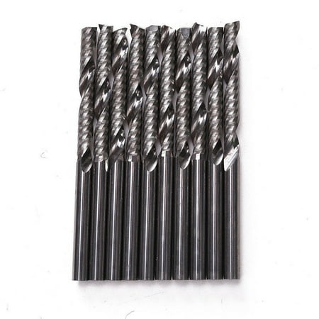 10x/set 3.175*25mm 1 Flute Metal Spiral End Mill CNC Router Bits For PVC Wood