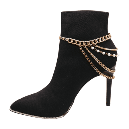 

Women Gold Metal Boot Chain Bracelet Shoe Anklet Charm
