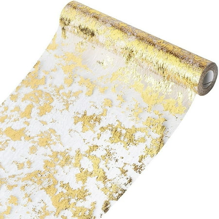 Trjgtas Table Runner Sparkling Polyester Tulle Ribbon Roll with Gold Foil Birthday Party Wedding Christmas Decor 28cmx5M
Trjgtas Table Runner Sparkling Polyester Tulle Ribbon Roll with Gold Foil Birthday Party Wedding Christmas Decor 28cmx5M