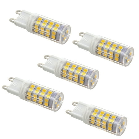 

LEORX 5pcs G9 AC 200-240V 4W SMD 2835 310-330LM 4000-4500K Ceramic Base 51-LED Light Bulb Lamp (Natural White)