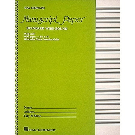 Manuscript Paper Standard Wire Bound 12 Stave 96 Pages with Music Notation Guide Manuscript Paper Standard Wire Bound 12 Stave 96 Pages with Music Notation Guide