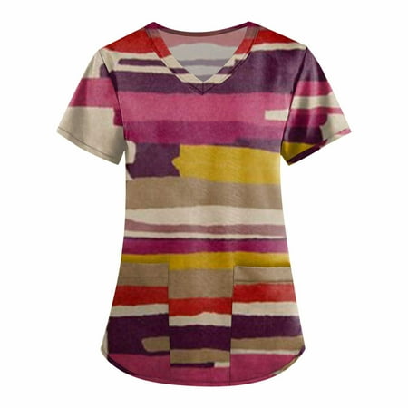 Knosfe T-Shirt for Women Summer Loose Fit Short Sleeve Scrub Tops Graphic Casual V Neck Workwear 3XL
Knosfe T-Shirt for Women Summer Loose Fit Short Sleeve Scrub Tops Graphic Casual V Neck Workwear 3XL