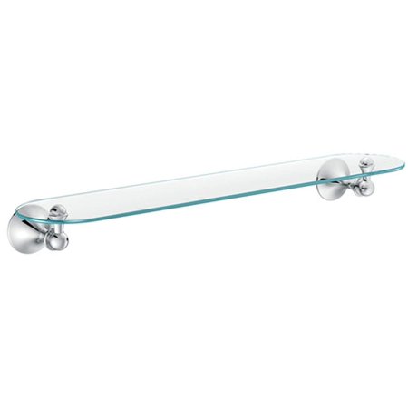 DN7790CH Lounge Vanity Shelf, Chrome, Chrome finish to create a bright, highly reflective, cool grey metallic look By Moen