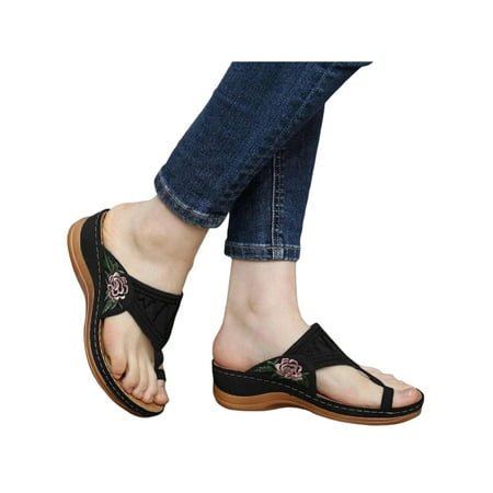 Ymiytan Ladies Flip Flops Beach Sandals Wedge Thong Sandal Indoor Outdoor Vintage Comfort Summer Slides Slippers Black 9
Ymiytan Ladies Flip Flops Beach Sandals Wedge Thong Sandal Indoor Outdoor Vintage Comfort Summer Slides Slippers Black 9