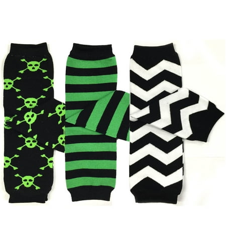 Wrapables® Baby 3-Pair Leg Warmers O/S Pirates Stripes Chevron