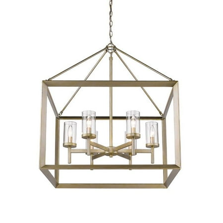 Golden 2073-6 WG-CLR Six Light Chandelier