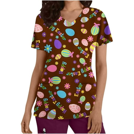 Women Scrubs Top Easter Day Short Sleeve Workwear Casual Easter Tunics Ladies Spring Soft Comfy Nurse Uniform Tees
Women Scrubs Top Easter Day Short Sleeve Workwear Casual Easter Tunics Ladies Spring Soft Comfy Nurse Uniform Tees