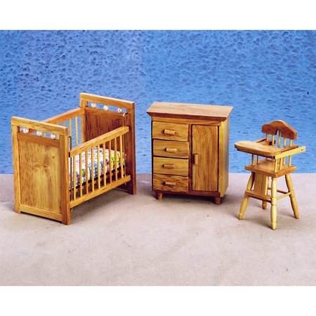 Oak Nursery Dollhouse Miniature Set