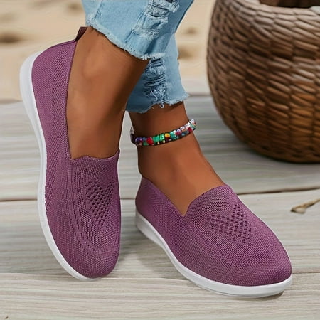 Women s solid color sneakers breathable knit slip on outdoor shoes lightweight low top shoes
Women s solid color sneakers breathable knit slip on outdoor shoes lightweight low top shoes