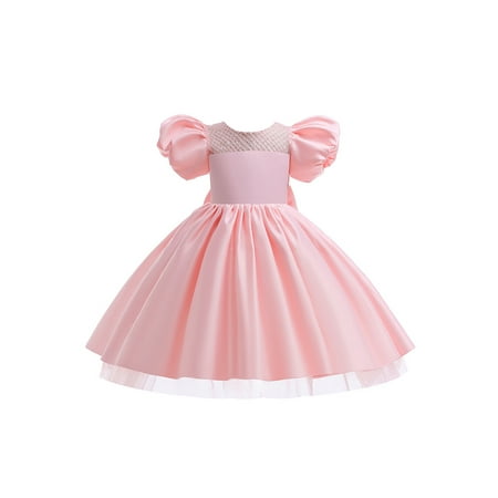 One opening Kids Girls Cocktail Party Dress Elegant Mesh Patchwork Bowknot Short Sleeve Satin Gowns for Birthday Wedding
One opening Kids Girls Cocktail Party Dress Elegant Mesh Patchwork Bowknot Short Sleeve Satin Gowns for Birthday Wedding