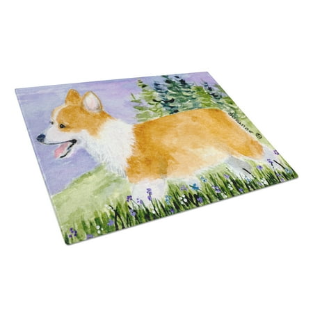 Caroline s Treasures Corgi Glass Cutting Board Large