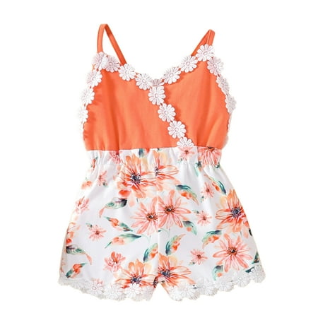 Nokpsedcb Summer Kids Girls Romper Flower Stitching Sleeveless Sling V-Neck Leaf Print Breathable Jumpsuit Clothes White 3-6 Months
Nokpsedcb Summer Kids Girls Romper Flower Stitching Sleeveless Sling V-Neck Leaf Print Breathable Jumpsuit Clothes White 3-6 Months