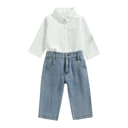 Zlekejiko Kids Toddler Baby Unisex Autumn Winter Solid Cotton Long Sleeve Shirt Jeans Set Clothes
Zlekejiko Kids Toddler Baby Unisex Autumn Winter Solid Cotton Long Sleeve Shirt Jeans Set Clothes
