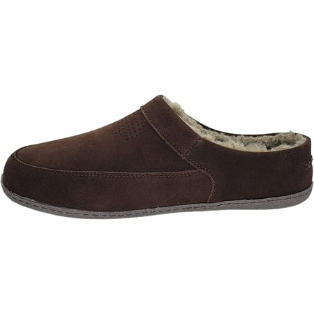 Clarks Men s Cozy Open Back Suede Clog Slippers (14 US Dark Brown)