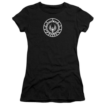 Bsg - Galactica Badge - Juniors Teen Girls Cap Sleeve Shirt - Large