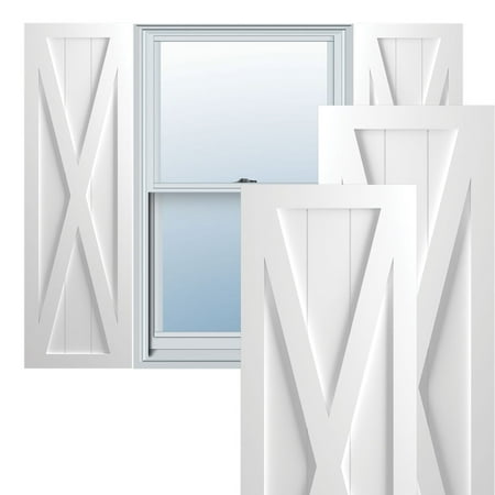 Ekena Millwork 18 W x 44 H True Fit PVC Single X-Board Farmhouse Fixed Mount Shutters Unfinished (Per Pair - Hardware Not Included)
Ekena Millwork 18 W x 44 H True Fit PVC Single X-Board Farmhouse Fixed Mount Shutters Unfinished (Per Pair - Hardware Not Included)