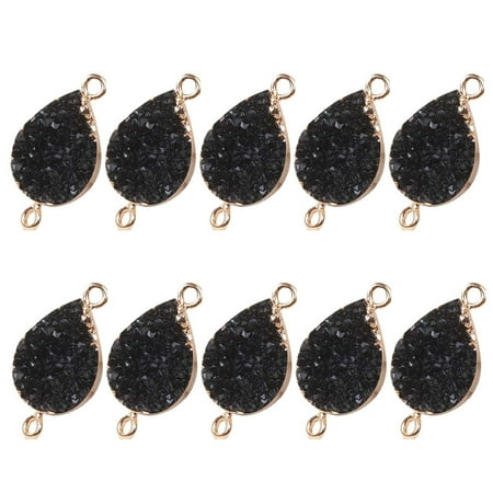10pcs Crystal Druse Pendants Double Hook Delicate Water Drop Shaped Vug Ornament for Necklace Making (Black)
10pcs Crystal Druse Pendants Double Hook Delicate Water Drop Shaped Vug Ornament for Necklace Making (Black)