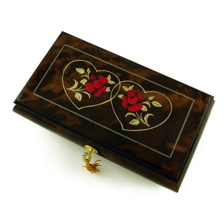 Romantic 30 Note Walnut Tone Double Red Rose and Heart Musical Jewelry Box - Chariots of Fire
Romantic 30 Note Walnut Tone Double Red Rose and Heart Musical Jewelry Box - Chariots of Fire