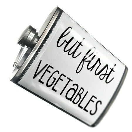 NEONBLOND Flask But First Vegetables Funny Saying