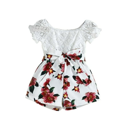 Fesfesfes Toddler Baby Girls Summer Floral Lace Short-sleeved Tops Shorts Jumpsuits Bodysuits
Fesfesfes Toddler Baby Girls Summer Floral Lace Short-sleeved Tops Shorts Jumpsuits Bodysuits