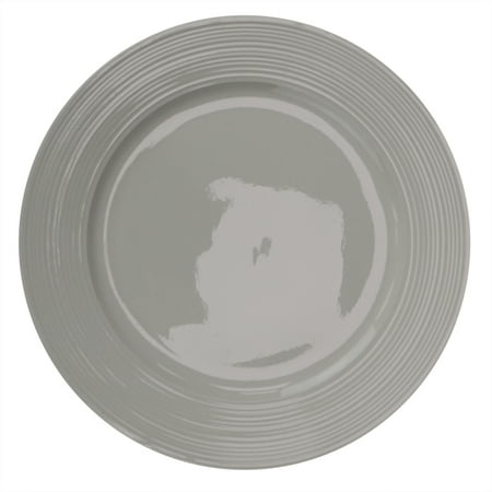 Home Basics Embossed Thread 10.5 Ceramic Dinner Plate White