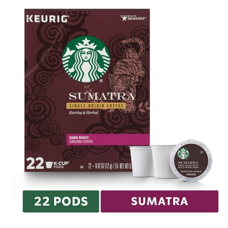 Starbucks Sumatra Dark Roast Single Cup Coffee for Keurig Brewers Box of 22 K-Cup Pods