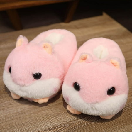 Yoslce Womens Sandles Cute Cartoon Warm Plush Shoes Winter Home Slippers Sandal
