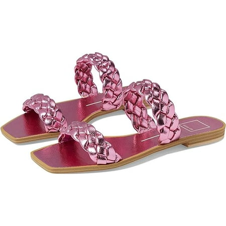 

Dolce Vita Indy Magenta Metallic Stella Slip On Square Toe Woven Straps Sandals (Magenta Metallic Stella 9.5)