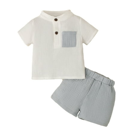 Kucnuzki 6 Months Baby Boy Summer Outfits Shorts Sets 9 Months Short Sleeve Solid Color Gentle Shirt Tops Elastic Shorts 2PCS Set Blue
Kucnuzki 6 Months Baby Boy Summer Outfits Shorts Sets 9 Months Short Sleeve Solid Color Gentle Shirt Tops Elastic Shorts 2PCS Set Blue