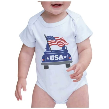 7 ate 9 Apparel Kids Patriotic 4th of July Outfit - USA Truck American Flag White Onepiece 12-18 Months
7 ate 9 Apparel Kids Patriotic 4th of July Outfit - USA Truck American Flag White Onepiece 12-18 Months