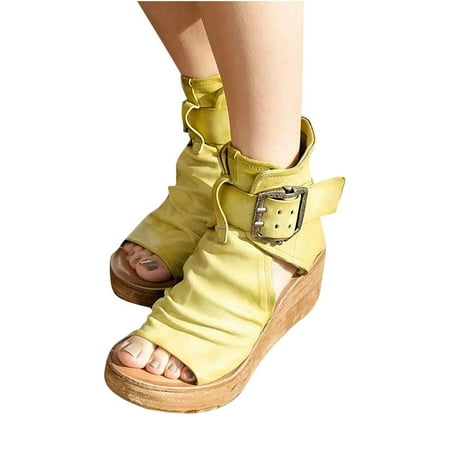 Womail Summer Savings Clearance Fashion High-top Wedge Sandals Thick-soled Fish Mouth Roman Sandals
Womail Summer Savings Clearance Fashion High-top Wedge Sandals Thick-soled Fish Mouth Roman Sandals