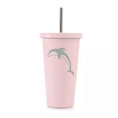 16 oz Stainless Steel Double Wall Insulated Tumbler Pool Beach Cup Travel Mug With Straw Dolphin (Light Pink)
16 oz Stainless Steel Double Wall Insulated Tumbler Pool Beach Cup Travel Mug With Straw Dolphin (Light Pink)