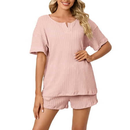 UKAP Ladies 2 Piece Outfits Elastic Waist Pajamas Sets Short Sleeve Sleepwear Baggy Lounge Set Summer Nightwear Pink XL
UKAP Ladies 2 Piece Outfits Elastic Waist Pajamas Sets Short Sleeve Sleepwear Baggy Lounge Set Summer Nightwear Pink XL
