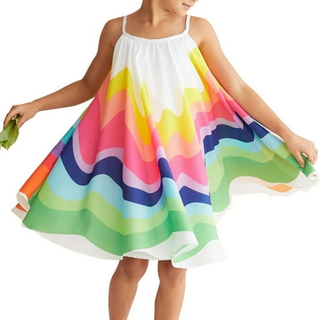 Maxcozy Toddler Baby Girl Summer Boho Rainbow Stripe Spaghetti Strap Beach Sun Dress 3-4 Years
Maxcozy Toddler Baby Girl Summer Boho Rainbow Stripe Spaghetti Strap Beach Sun Dress 3-4 Years