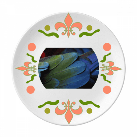 m Bird Feather Flower Ceramics Plate Tableware Dinner Dish