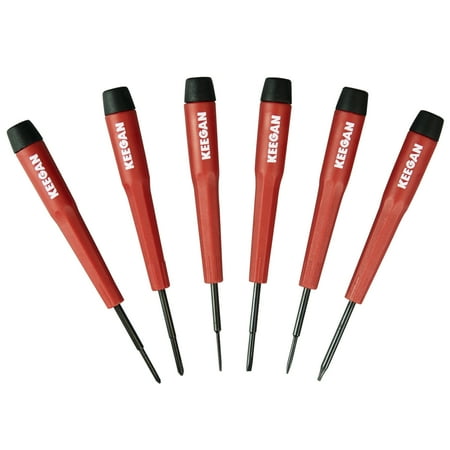 KEEGAN TOOLS 6 Piece Set of Precision Screwdrivers Tool Set Magnetic Non-Slip Rotatable End Caps Eyeglass Eyewear and Electronics
KEEGAN TOOLS 6 Piece Set of Precision Screwdrivers Tool Set Magnetic Non-Slip Rotatable End Caps Eyeglass Eyewear and Electronics