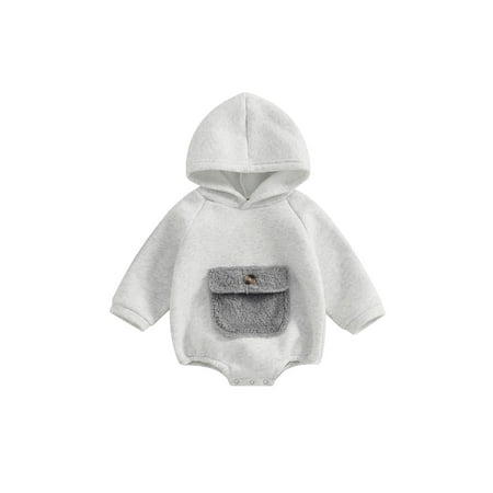 Infant Newborn Baby Girls Boys Spring Autumn Hooded Jumpsuits with One Pocket Fuzzy Pocket Long Sleeve Bodysuits Winter Clothes Tops
Infant Newborn Baby Girls Boys Spring Autumn Hooded Jumpsuits with One Pocket Fuzzy Pocket Long Sleeve Bodysuits Winter Clothes Tops