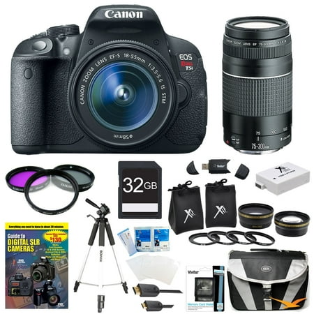 Canon EOS Rebel T5i 18MP CMOS DSLR Camera EF-S 18-55mm & 75-300 All Inclusive Bundle Canon EOS Rebel T5i 18MP CMOS DSLR Camera EF-S 18-55mm & 75-300 All Inclusive Bundle