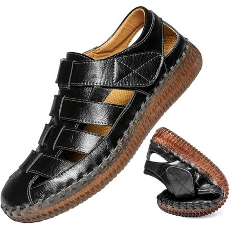 Mens Leather Sandals Outdoor Hiking Sandals Waterproof Athletic Sports Sandals Fisherman Beach Shoes Closed Toe Water Sandals
Mens Leather Sandals Outdoor Hiking Sandals Waterproof Athletic Sports Sandals Fisherman Beach Shoes Closed Toe Water Sandals