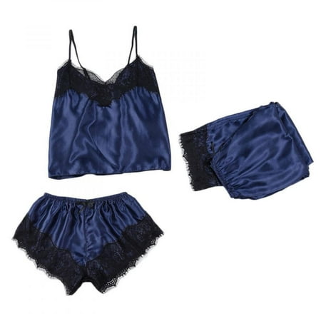 Summer Savings Clearance! PEZHADA Sexy Lingerie for Women Women Stain Lace Silk Lingerie Nightdress Pajamas Camisole Trousers Sleepwear Blue L
Summer Savings Clearance! PEZHADA Sexy Lingerie for Women Women Stain Lace Silk Lingerie Nightdress Pajamas Camisole Trousers Sleepwear Blue L