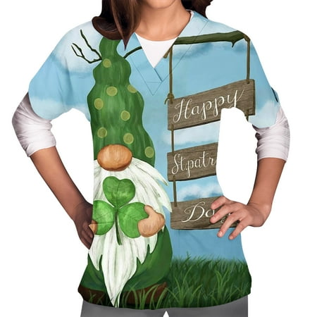 St. Patrick s Day Scrubs Tops Blouses for Women Casual V Neck Short Sleeve Pocket Work Tops Nurse Uniform
St. Patrick s Day Scrubs Tops Blouses for Women Casual V Neck Short Sleeve Pocket Work Tops Nurse Uniform